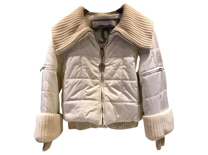 Chanel Puffy jacket White Polyamide  - Joli Closet