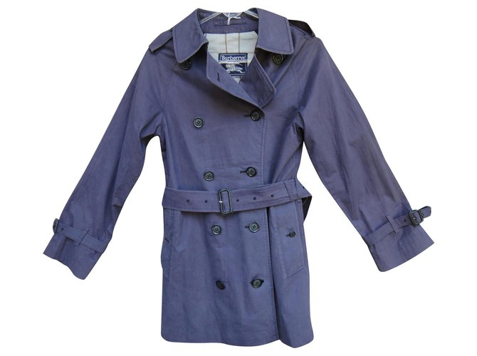 trench femme Burberry vintage taille 36 Coton Violet  ref.157137