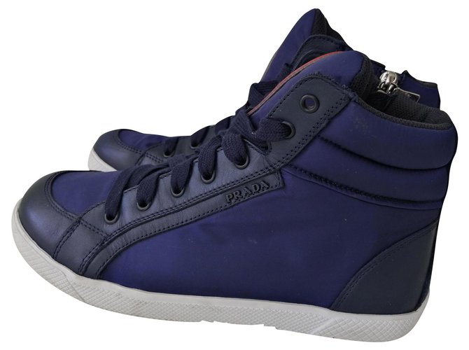 Prada Sneakers Blue Leather  ref.157148