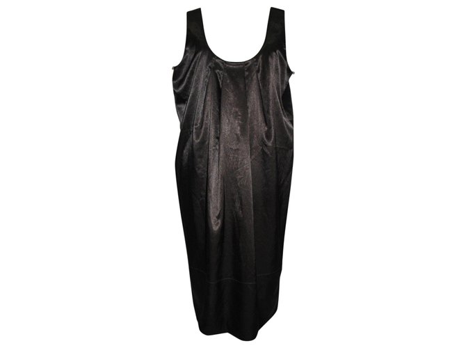 Hugo Boss Metallic grey dress Dark grey Polyester Elastane Satin  ref.157167