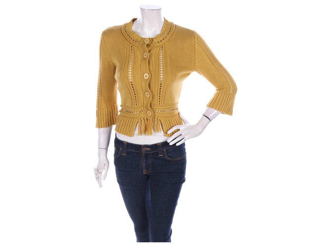 Nicole Miller Knitwear Yellow Cotton  ref.157198