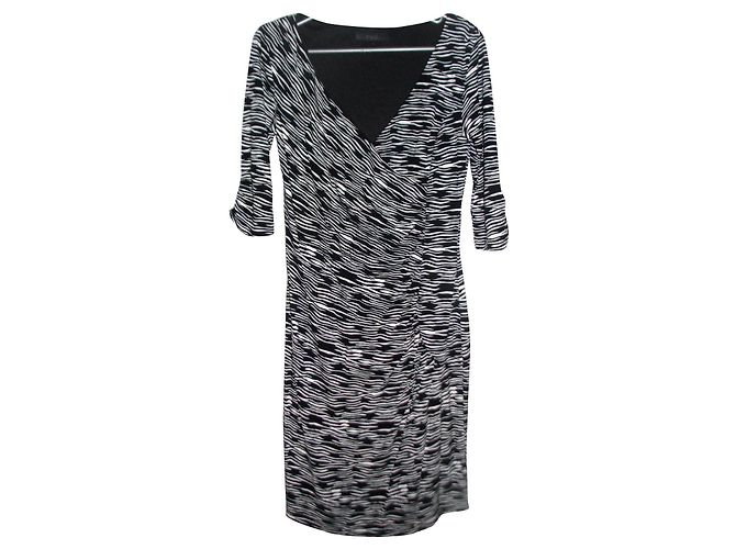 Abito Coast Stampa Zebra Nero e Bianco con Ruches