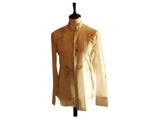 camisa com tamanho de colarinho KENZO 40 Em perfeito estado Fora de branco Algodão  ref.157233