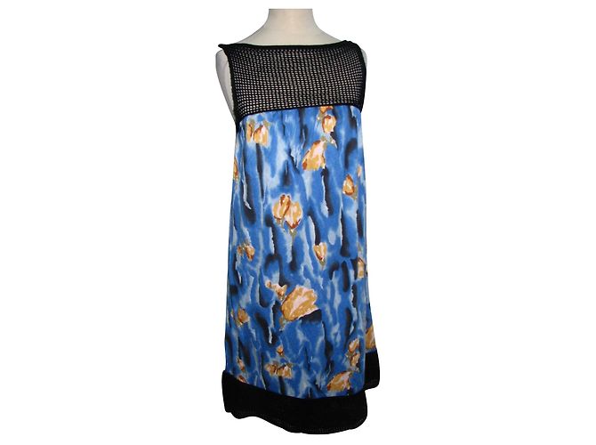 M Missoni Vestido com renda interior leget Azul Multicor