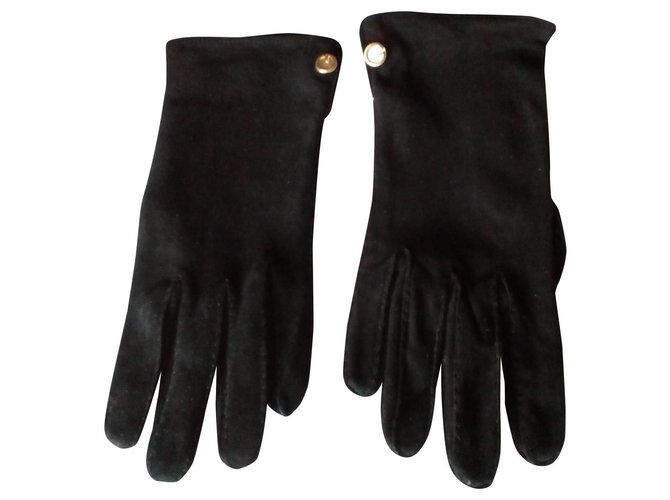 GUCCI  Black suede Gloves Leather  ref.157246