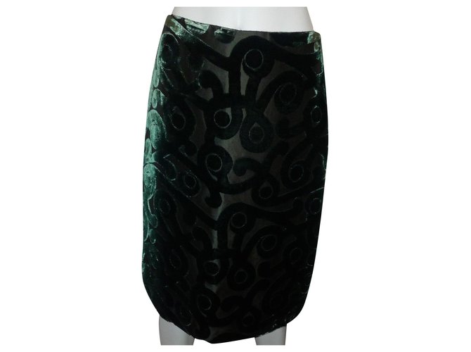 Prada s velvet skirt Dark green  ref.157251