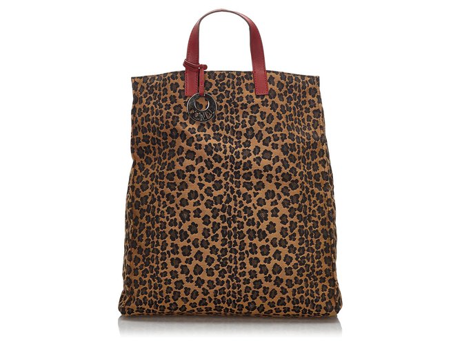 leopard print canvas tote