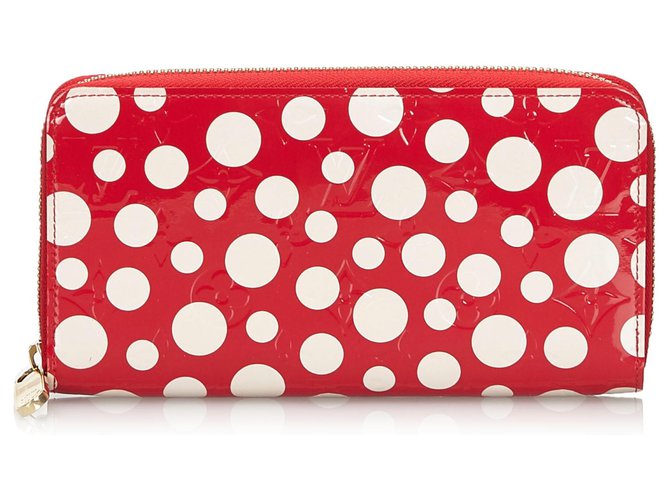Louis Vuitton Red Dots Infinity Vernis Zippy Wallet White Leather Patent leather  ref.157287
