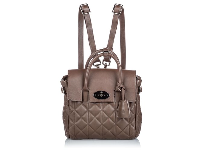 Mulberry Brown Quilted Cara Delevigne Backpack Leather  ref.157301