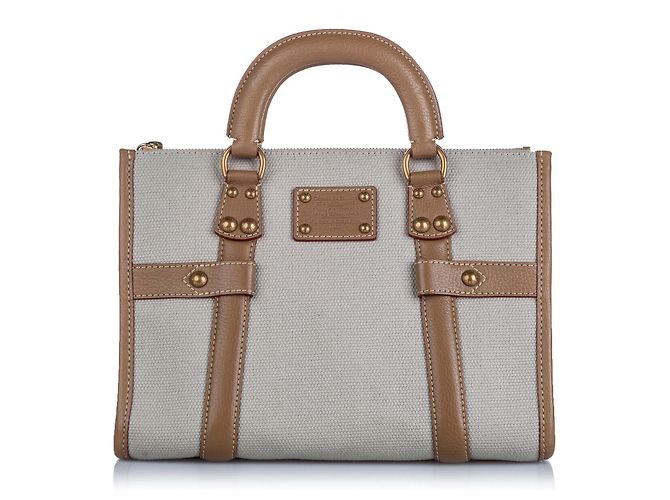 Louis Vuitton Gray Toile Trianon Neverfull PM Castaño Gris Marrón claro