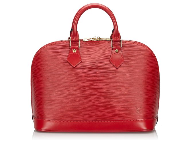 Louis Vuitton Red Epi Alma PM Rosso Pelle  ref.157335