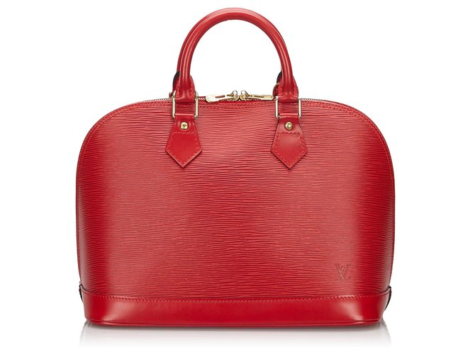 Louis Vuitton Red Epi Alma PM Cuir Rouge  ref.157335