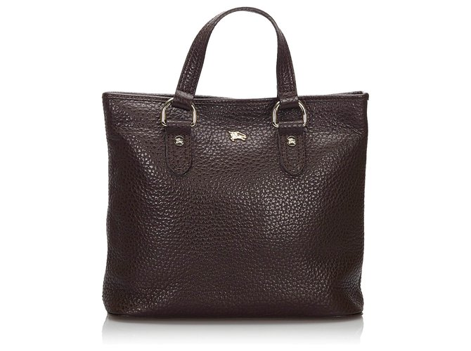 Burberry Brown Leather Tote Bag Dark brown  ref.157349