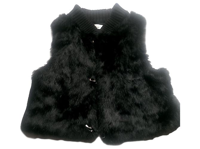 Iro Mesh und Pelzweste Schwarz