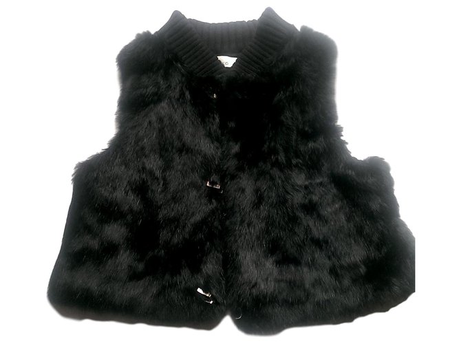 Iro Knitwear Black Cotton Fur  ref.157450
