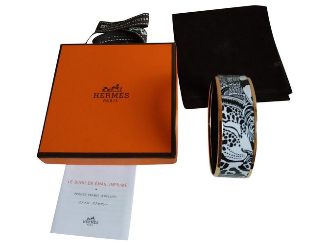 Hermès Jaguar Quetzal enamel and gold plated White Gold-plated  ref.157476
