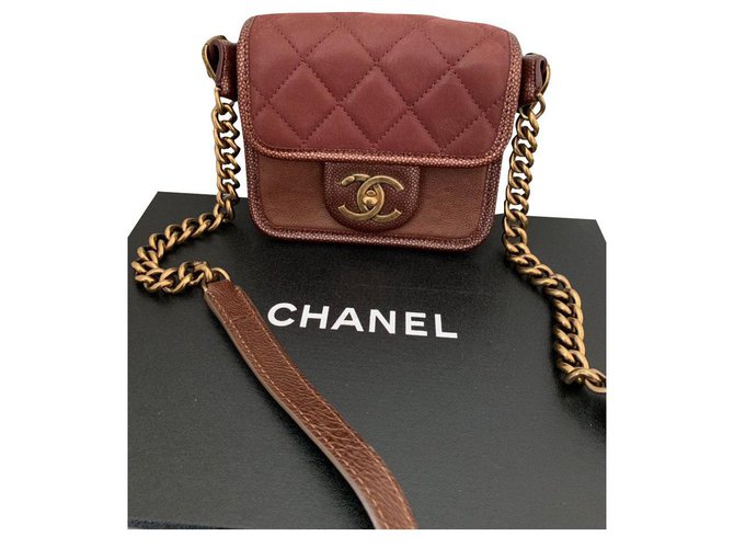 Timeless Chanel Bordeaux Couro  ref.157560