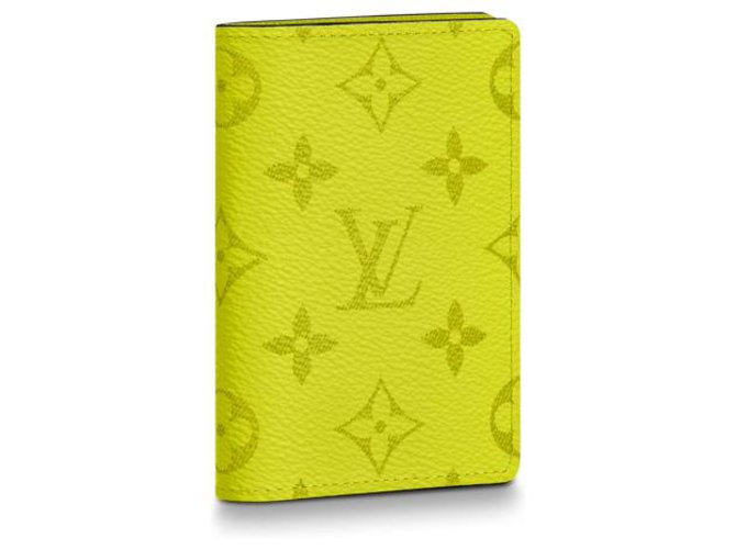 Louis Vuitton Organizador de bolso LV taiga rama Amarelo Couro  ref.157576