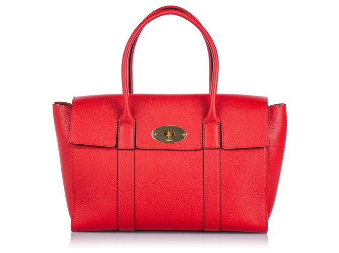 Sac à main New Bayswater rouge Mulberry Cuir  ref.157615
