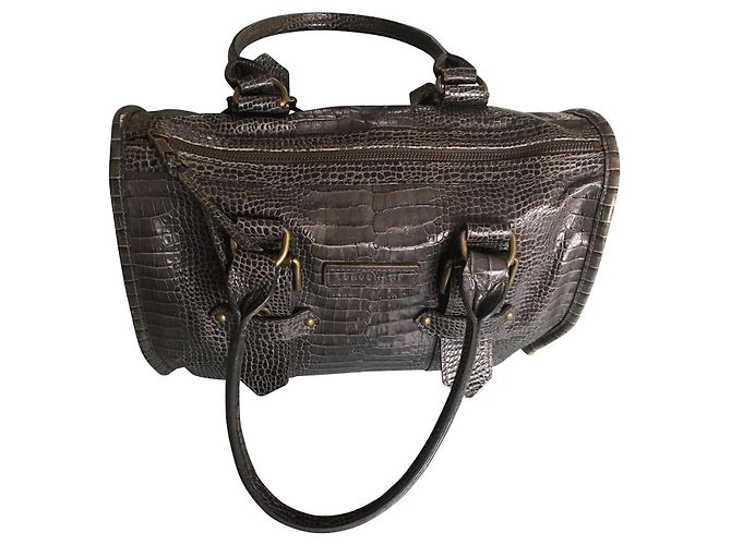 Bolsa Longchamp Kate Moss em couro cinza escuro Cinza antracite