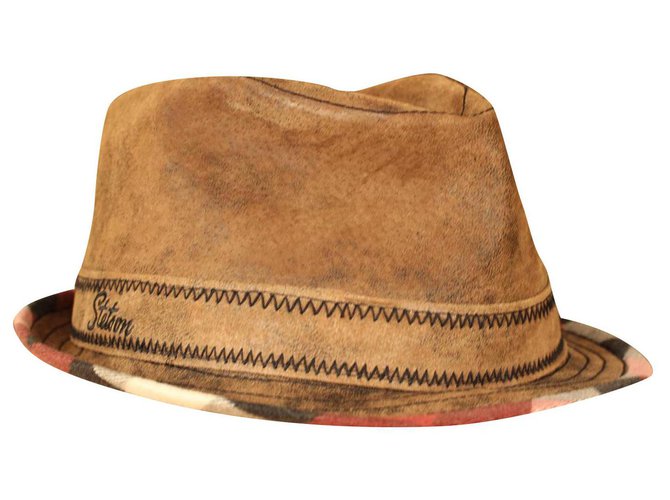Autre Marque boiled leather hat Brown  ref.157731