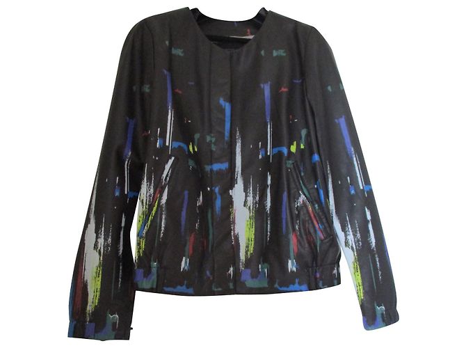 Eleven Paris Lammlederjacke, Größe L.  Arty. Schwarz