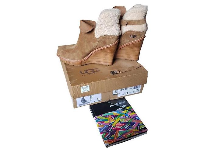 Botines Ugg Anais de piel de cordero marrón Castaño Marrón claro