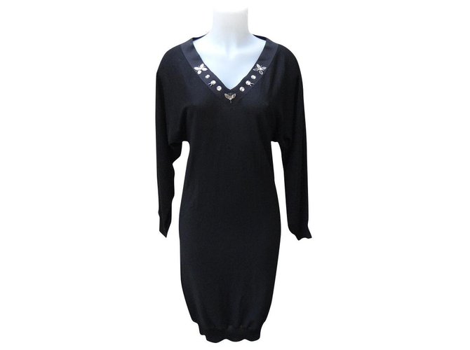 Lanvin Dresses Black Wool Glass  ref.157881