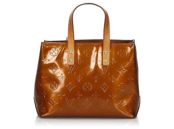 Louis Vuitton Brown Vernis Reade PM Bronze Leather Patent leather  ref.157932