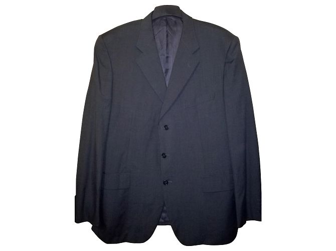 CORNELIANI Linea Sartoria Anzugjacke / Blazer aus Wolle und Seide in Grau, Größe 58 Anthrazitgrau