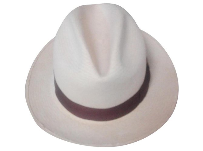 Borsalino chapéu panamá Bege Palha  ref.158056