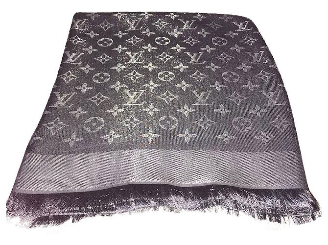 Louis Vuitton Scialle Monogram Shine 75120 Seta Lana Viscosa