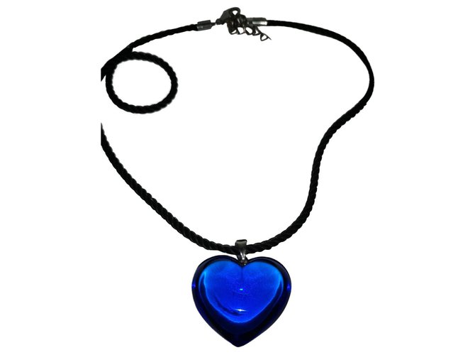 Baccarat Crystal Heart Romance Blue Glass  ref.158094