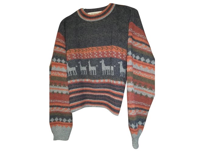 Autre Marque Vintage-Pullover im peruanischen Missionsstil Mehrfarben Wolle  ref.158097