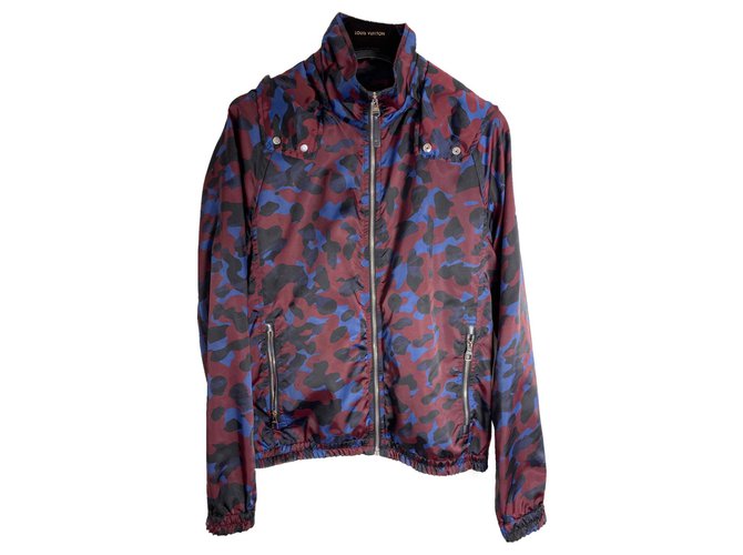 Louis Vuitton Blazers Jackets Blue Dark red Synthetic  ref.158117
