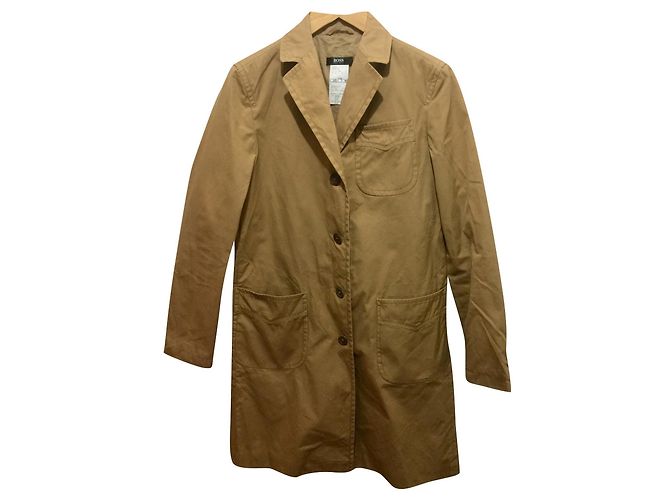 Cappotto Hugo Boss color caramello cotone