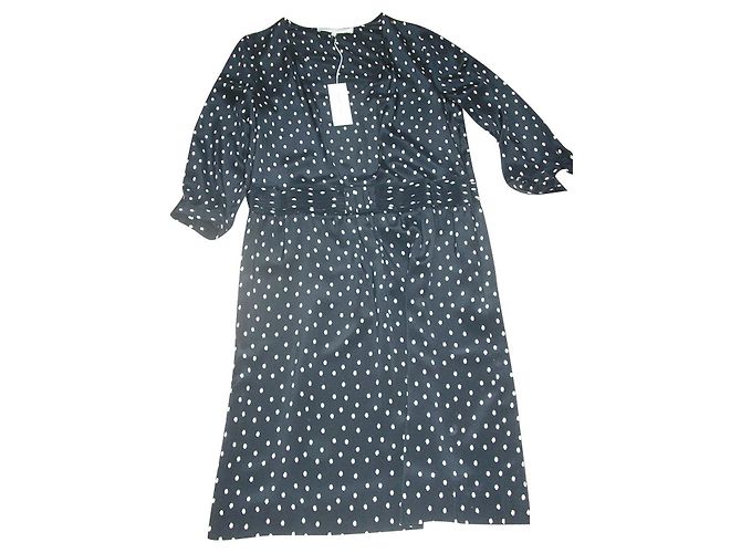 Gerard Darel Vestito di seta, taille 38. Nero