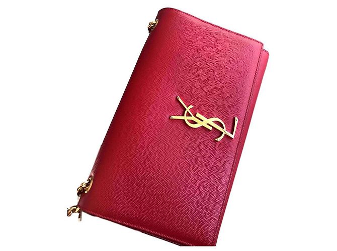 Yves Saint Laurent Kate Monogramm Handtasche Rot Leder 