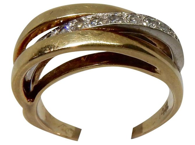 Autre Marque 3 rings Golden White gold Yellow gold Gold  ref.158223