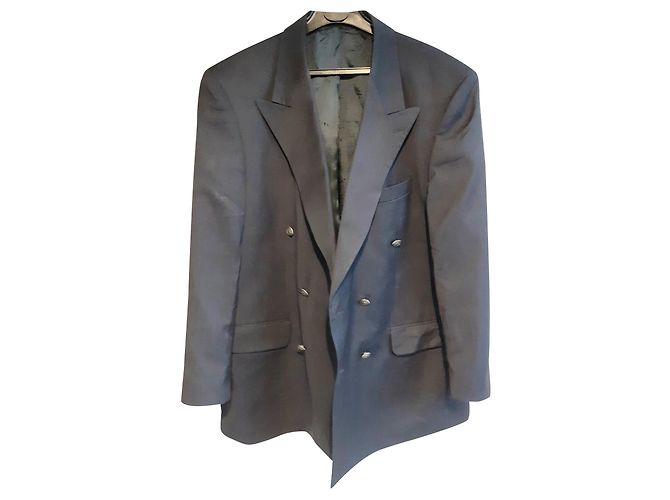 Blazer Carven in lana blu doppiopetto