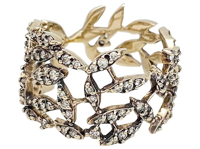 H Stern Anel H.popa, "Nature", em ouro e diamantes.