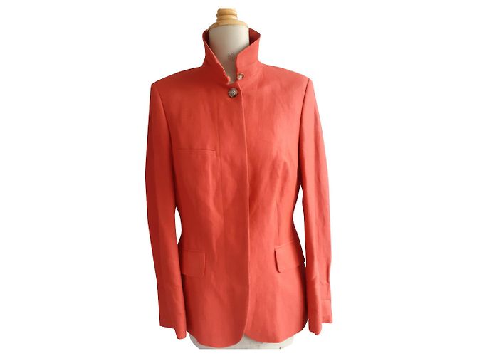Autre Marque Rote Leinenjacke