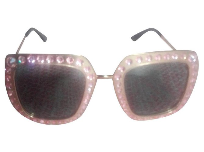 Gucci Gafas de sol de gran tamaño Beige Metal  ref.158321