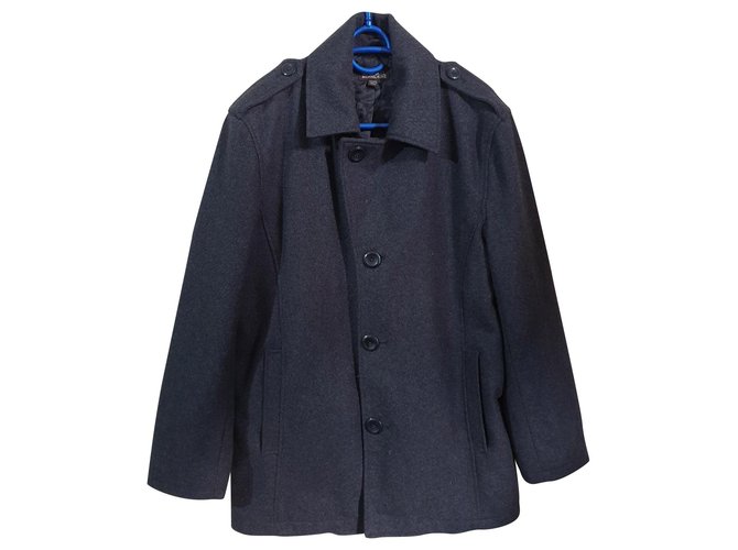 Michael Kors Men Coats Outerwear Grey Polyester Wool Rayon  ref.158329