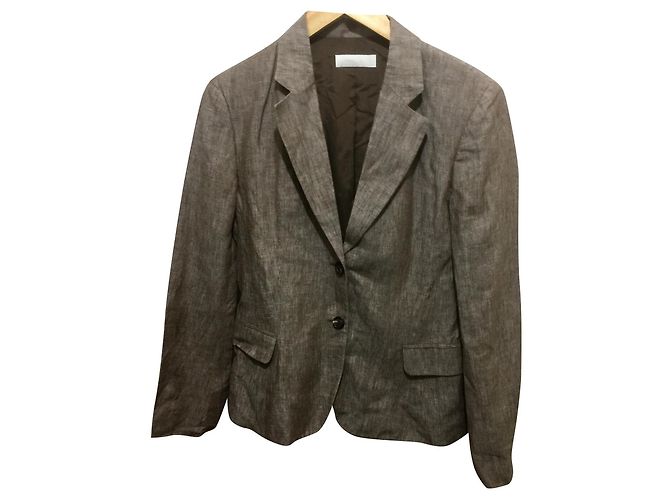 Nicole Fahri Nicole Farhi Leinenblazer Braun