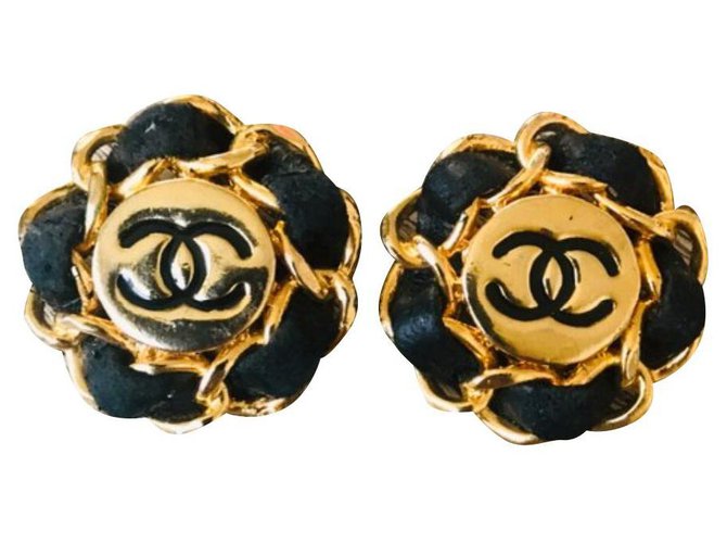 Chanel earring Black  ref.158437
