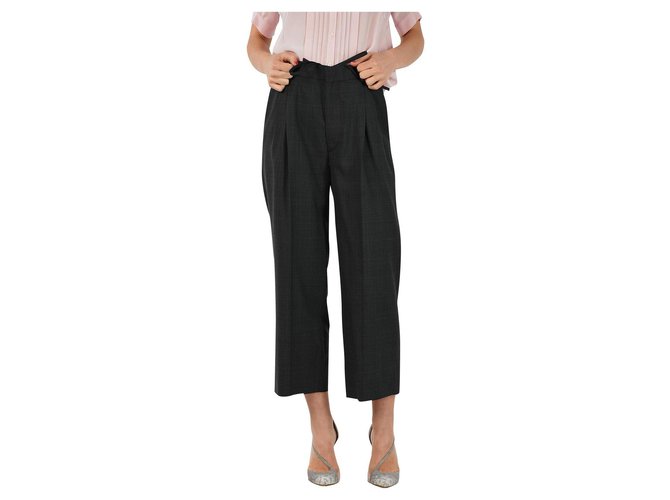 Pantalon Miu Miu Laine Gris anthracite  ref.158439