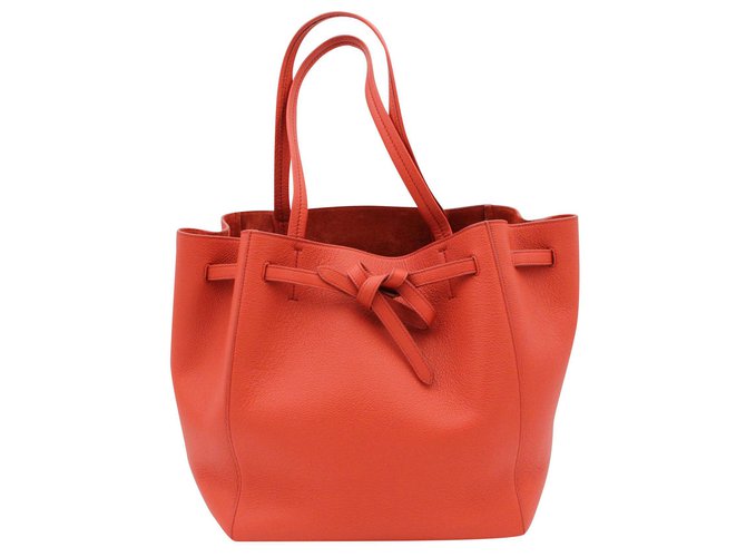 Céline bag, Phantom Tote Bag Orange Leather  ref.158442