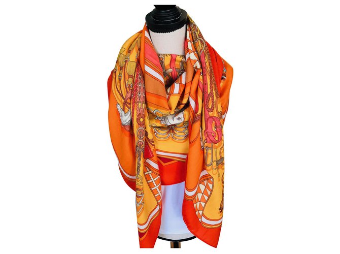 Hermès "bouquet sellier Cachemire Orange  ref.158456