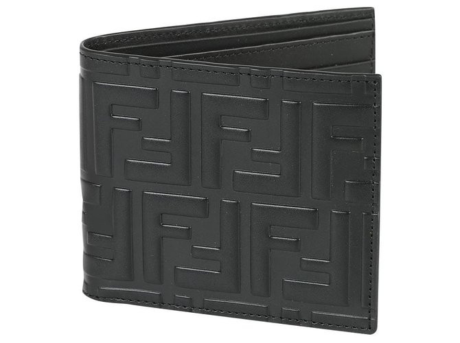Fendi mens wallet Black Leather  ref.158462